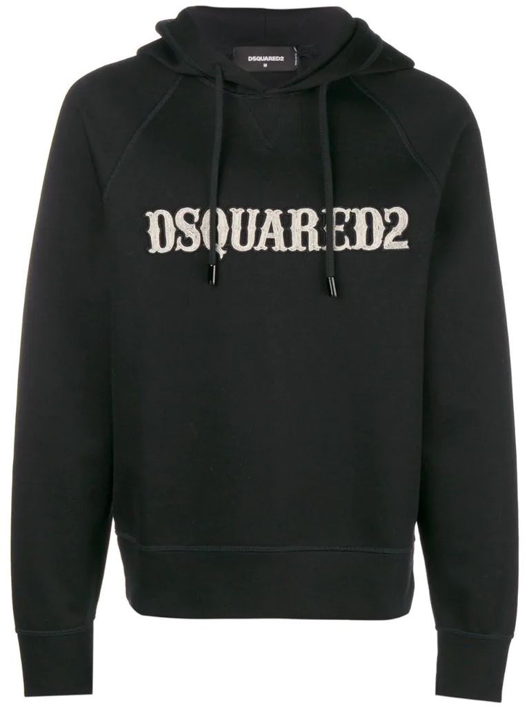 embroidered logo hoodie