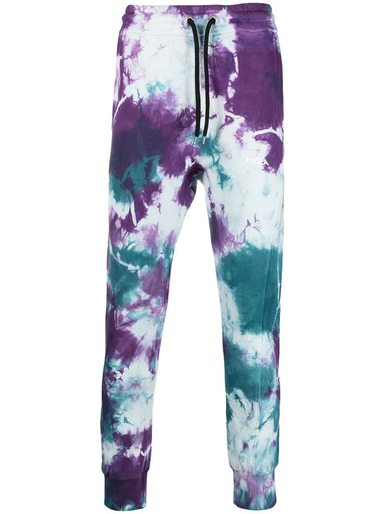 tie-dye tapered track pants
