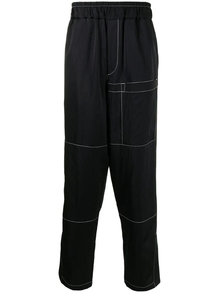 contrast stitching loose-fit trousers