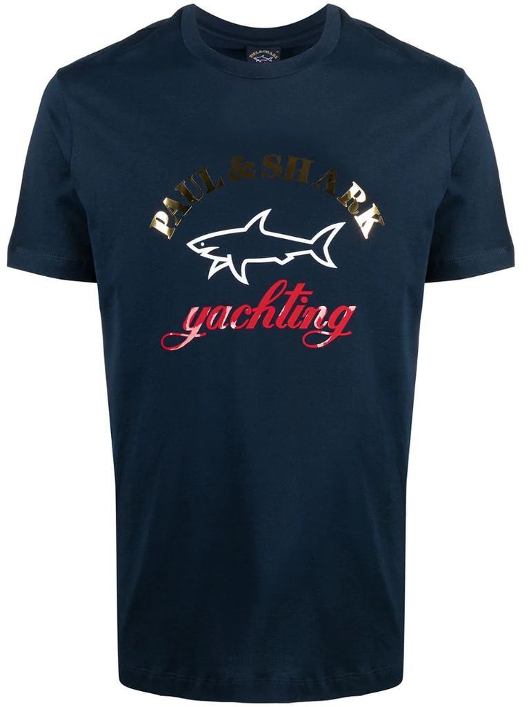 shark logo-embroidered T-shirt