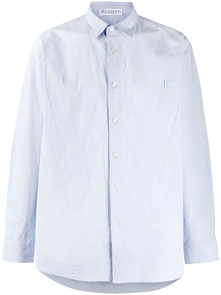 tonal applique buttoned shirt