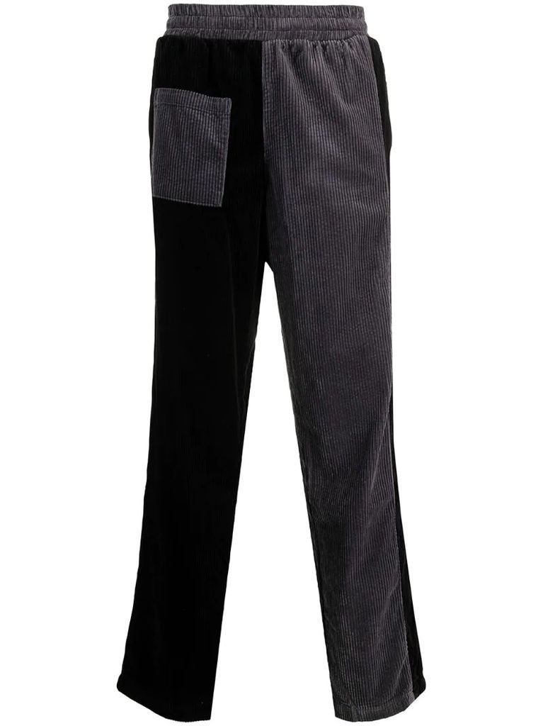 two-tone panel trousers