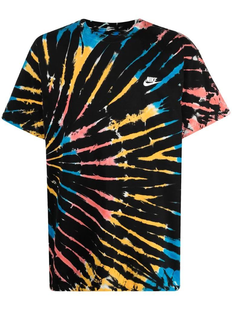 tie dye-print short-sleeved T-shirt
