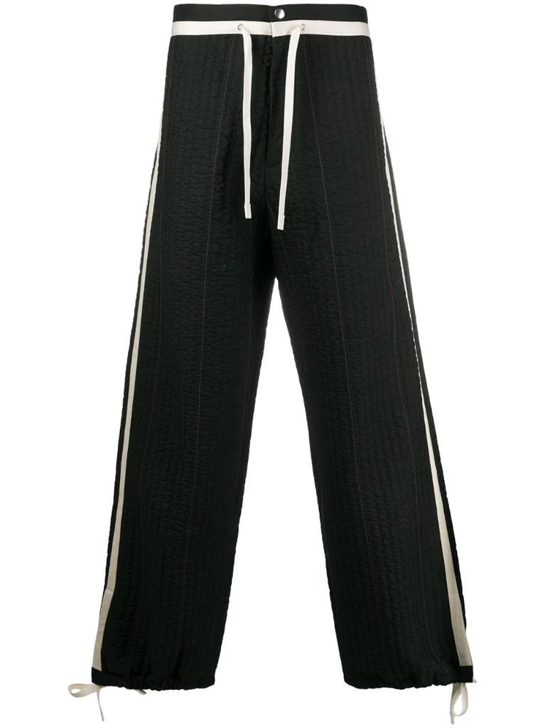 stripe quilted trousers