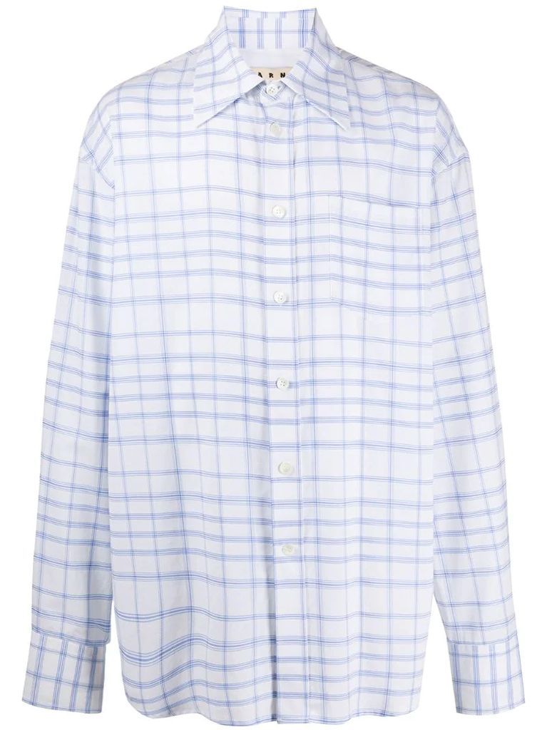 grid check pocket shirt
