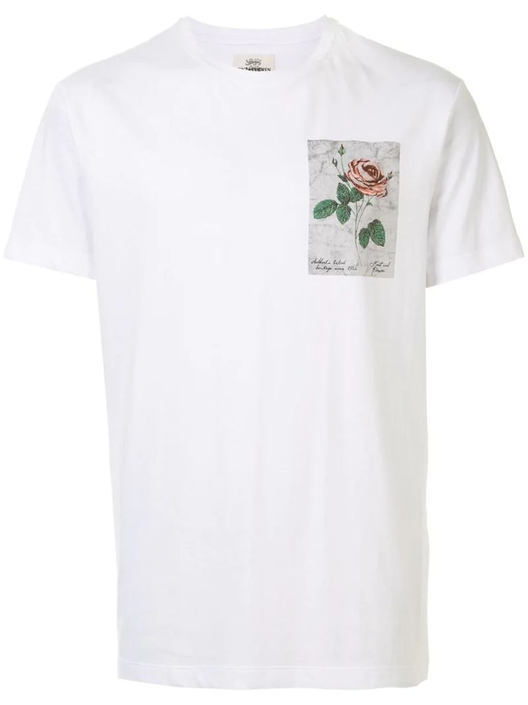 rose-print crew neck T-Shirt