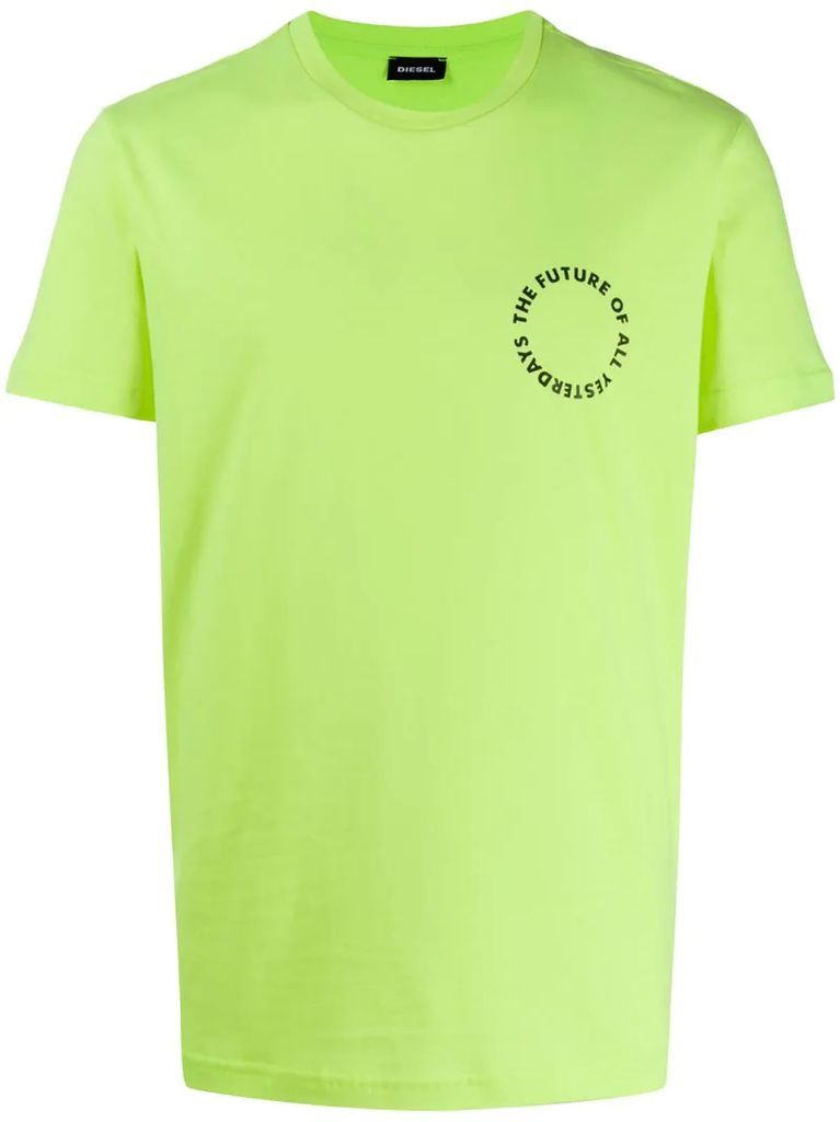circular slogan print T-shirt