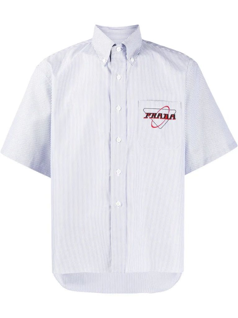 logo print pocket shirt