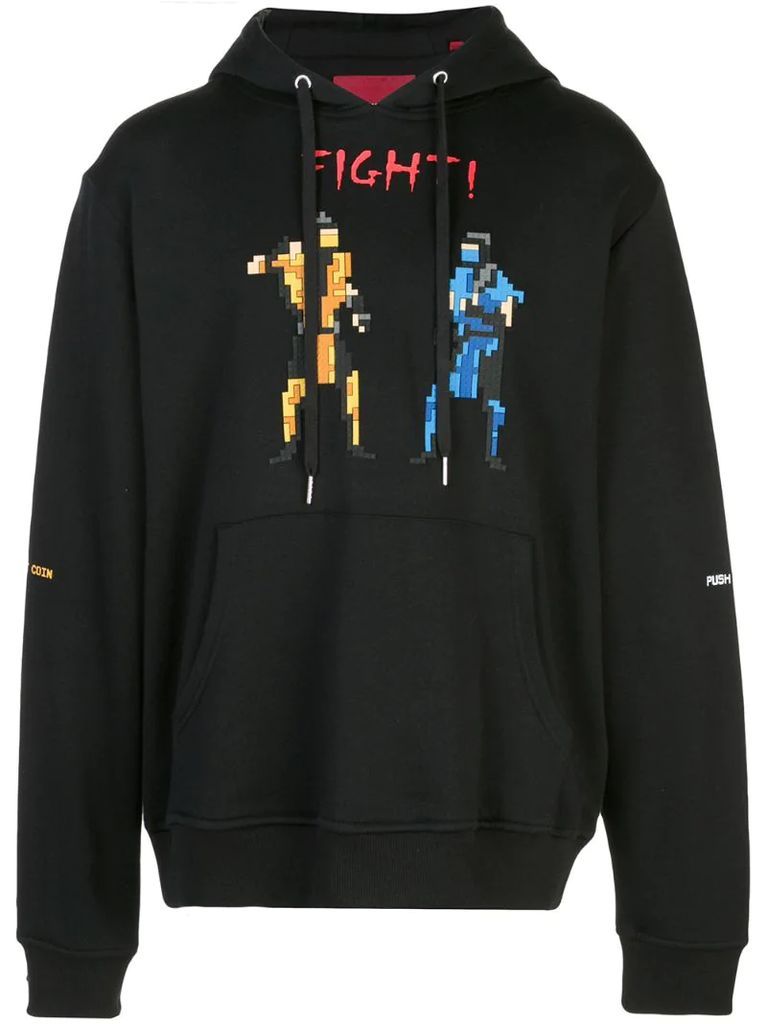 Fight! pixelated hoodie