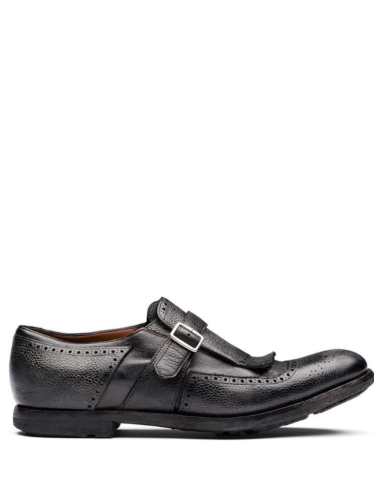 Shanghai monk strap leather shoes