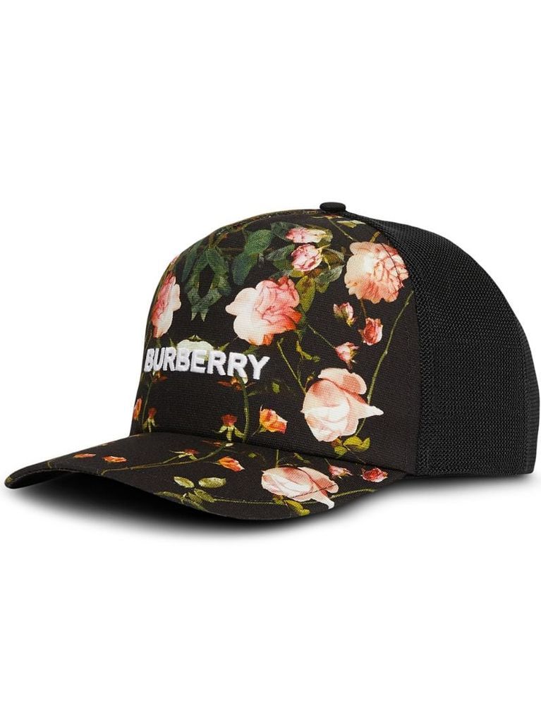 rose-print baseball cap