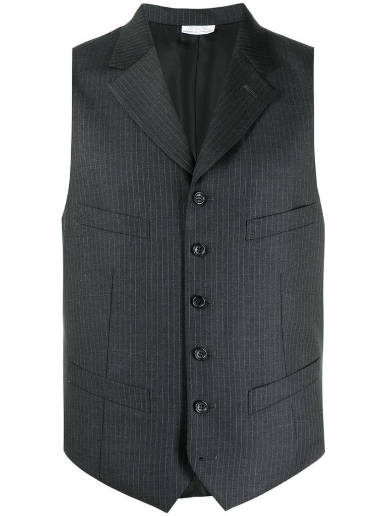 pinstripe fitted waistcoat