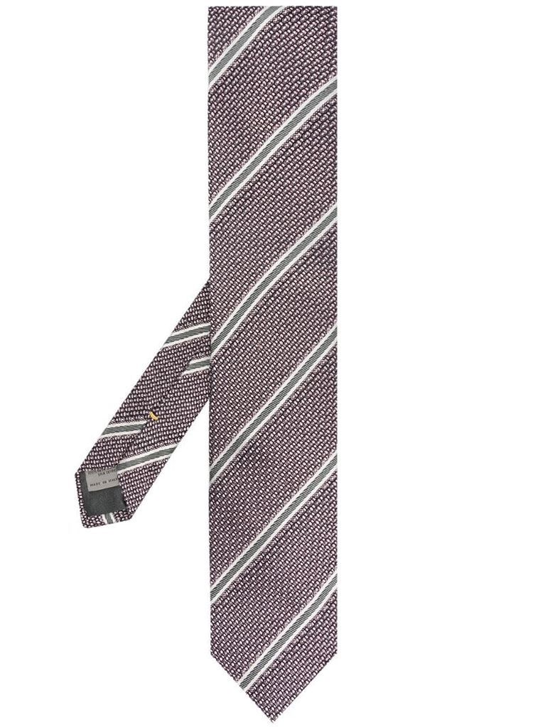 diagonal-striped silk tie