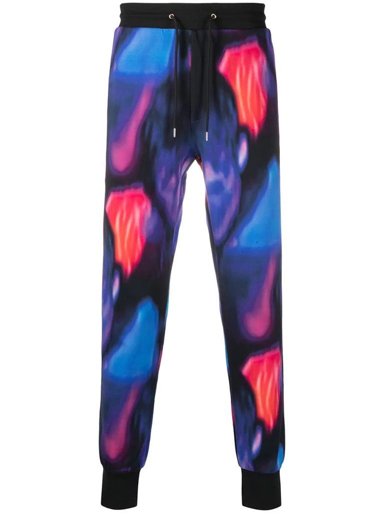 abstract print track pants