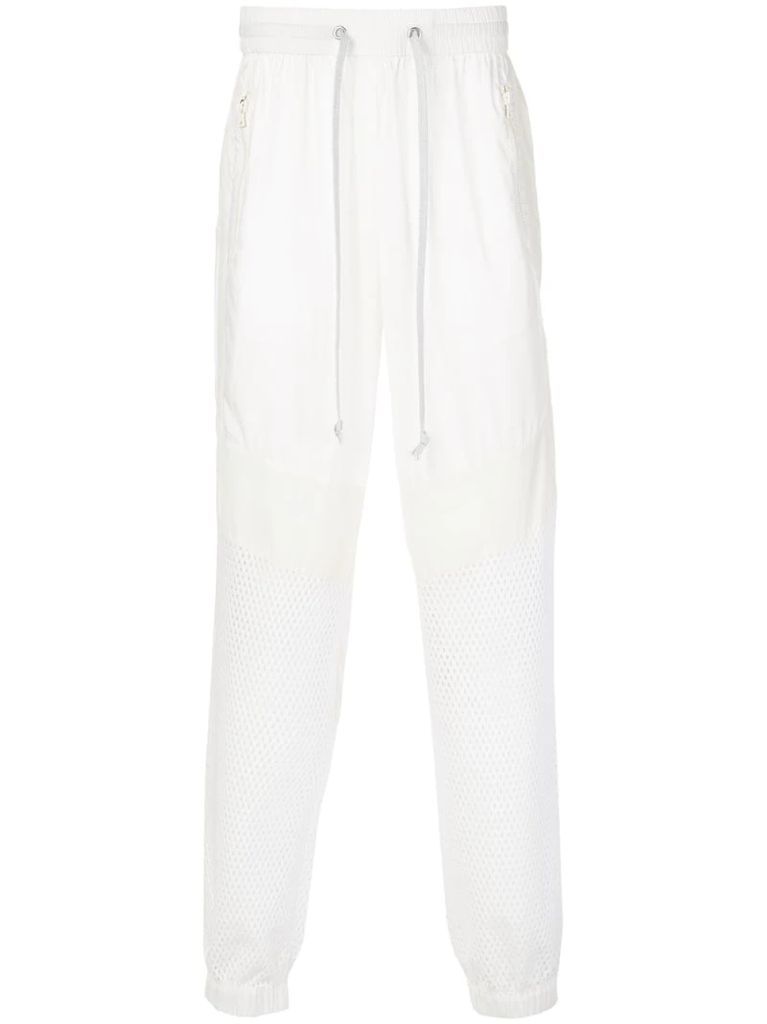 mesh panel track pants