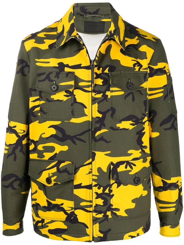 camouflage print zipped jacket