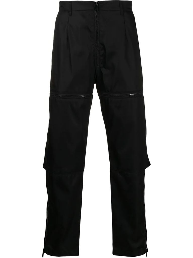 zip detailed trousers