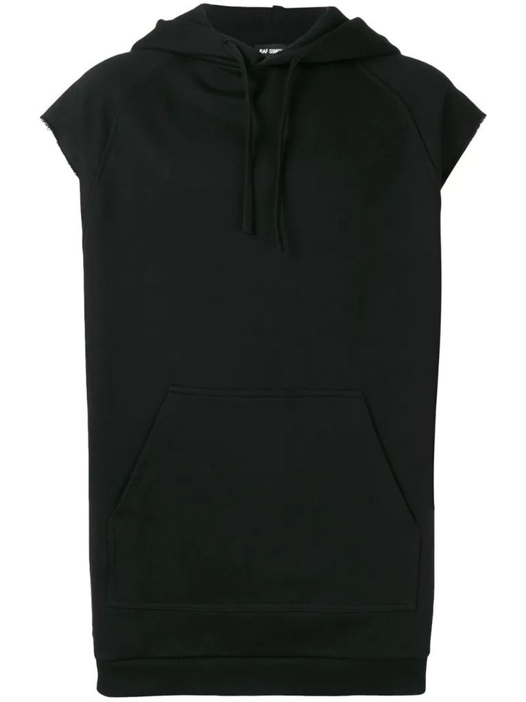 sleeveless drawstring hoodie