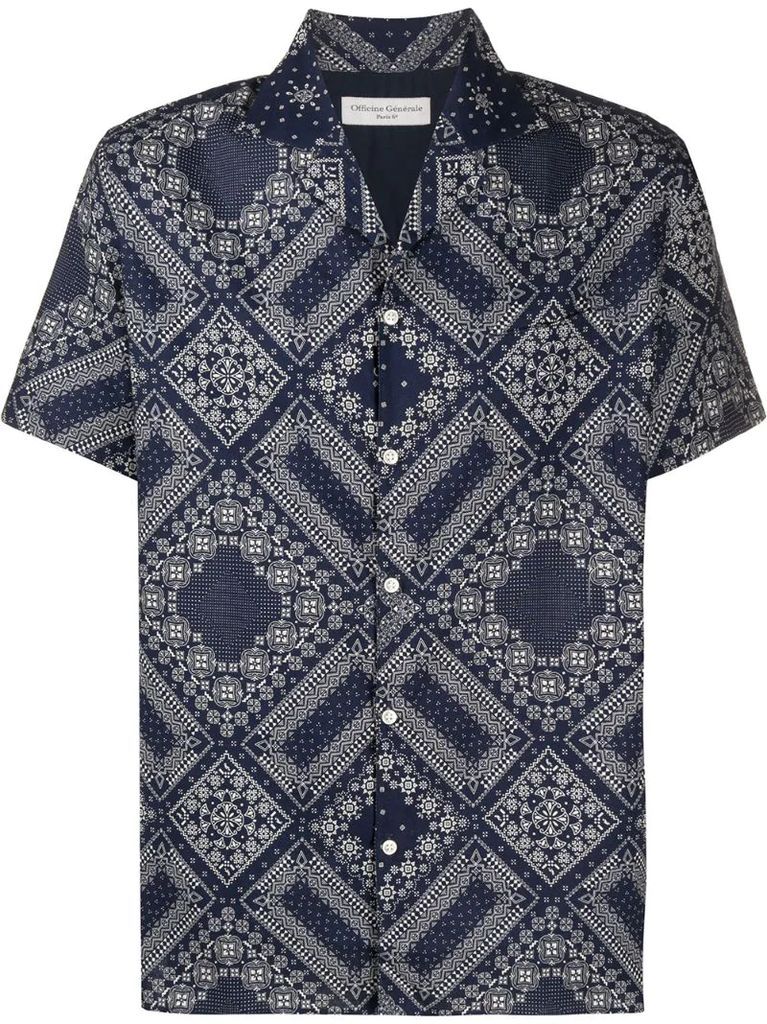 geometric-print short-sleeved shirt