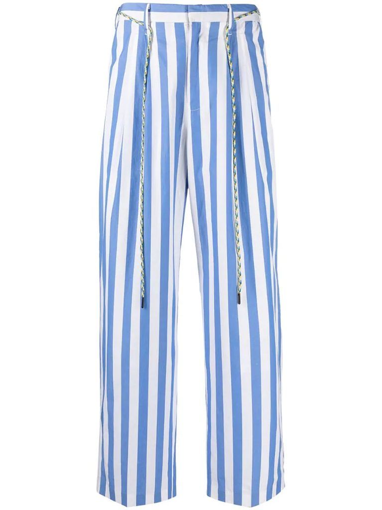 stripe-print straight trousers