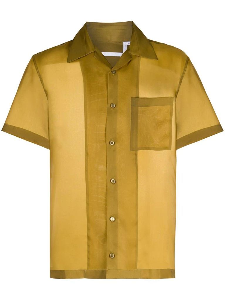 short-sleeved silk shirt