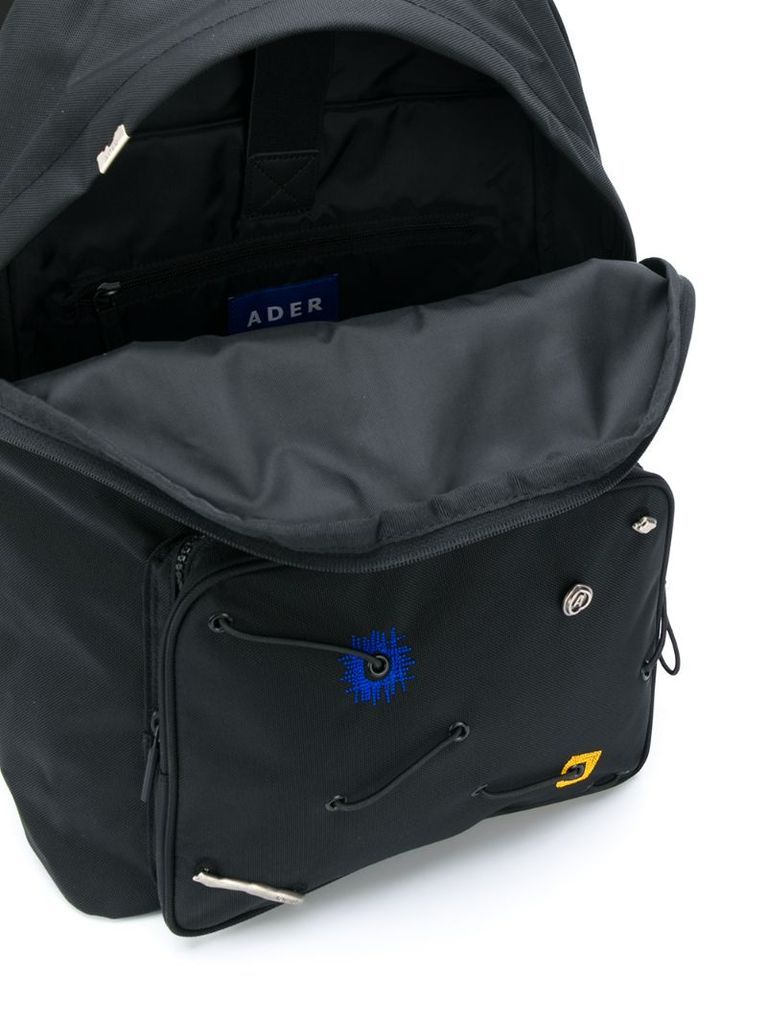 logo-print hooded backpack