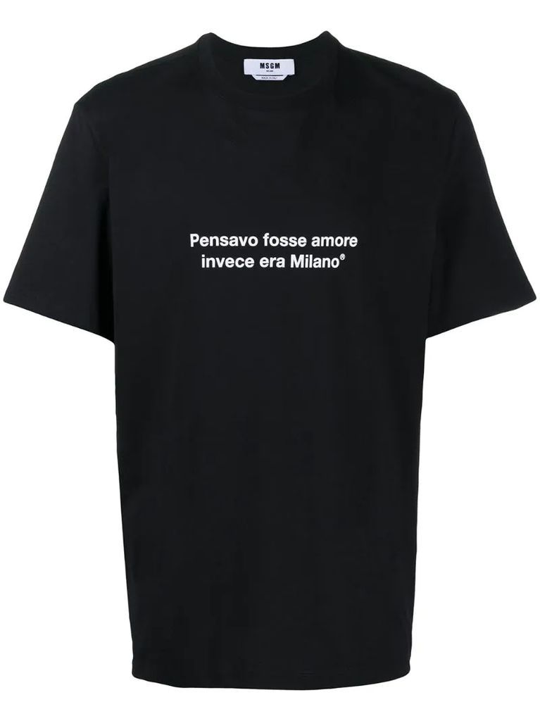 slogan-print short-sleeve T-shirt