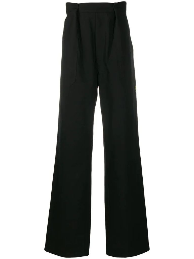 pleated flared trousers
