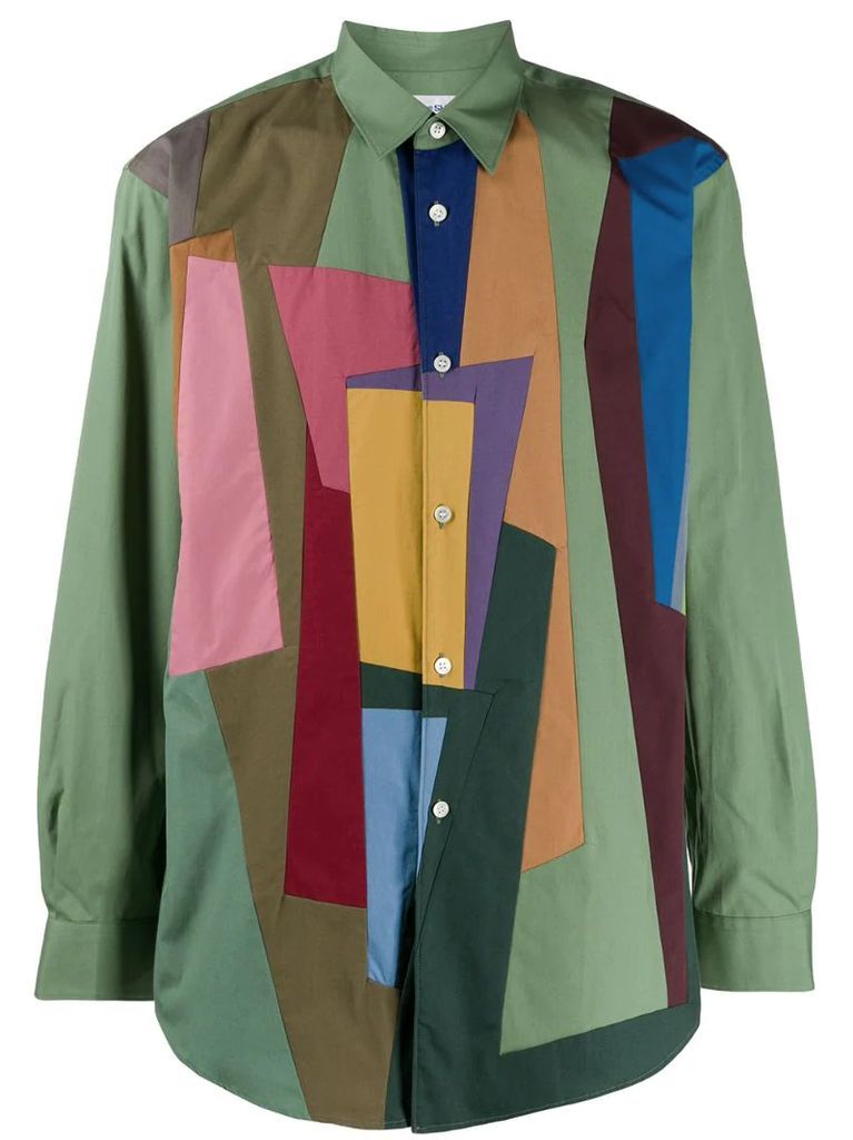 colour-block shirt