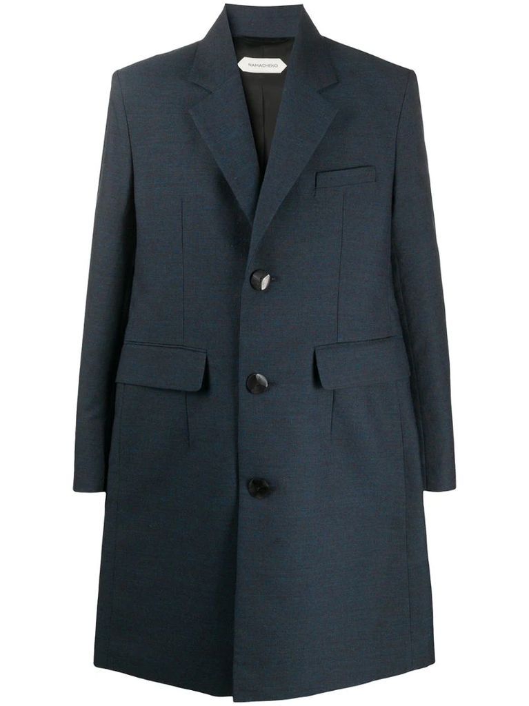 rear straps single breasted coat