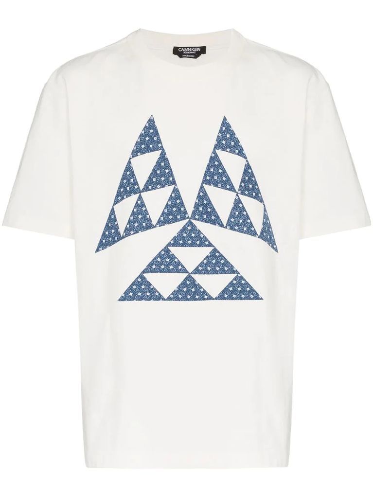 triangle print cotton t shirt