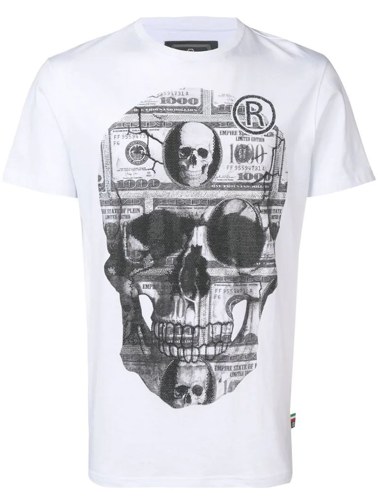 crystal embellished skull T-shirt