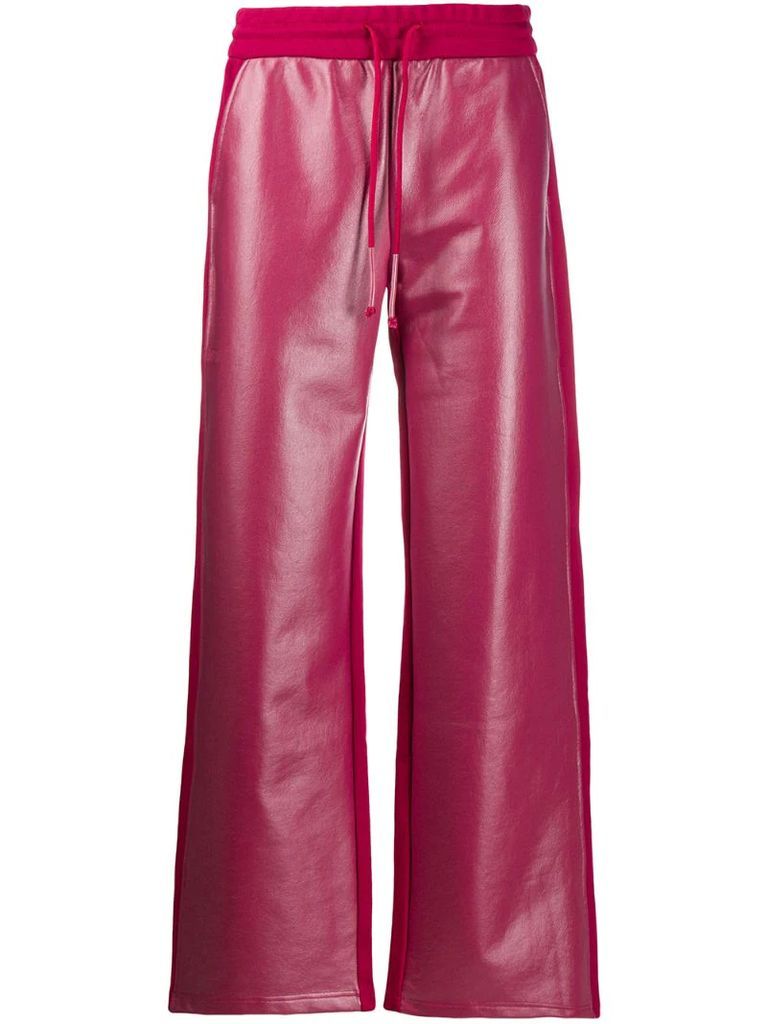 drawstring wide leg trousers