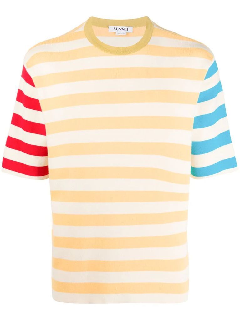 colour block stripe T-shirt