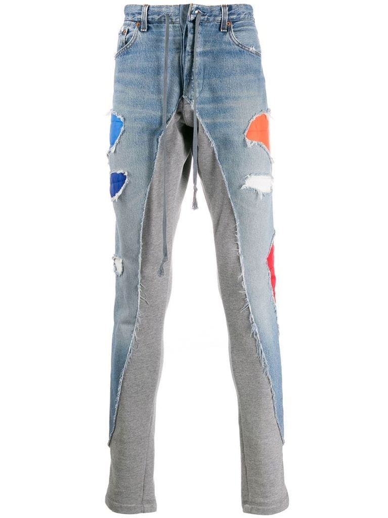 low slung zipped jeans