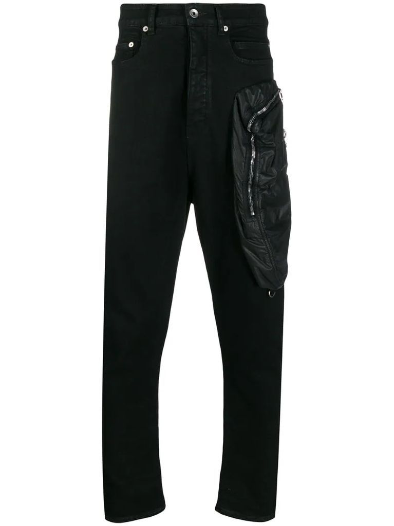 tapered drop-crotch jeans