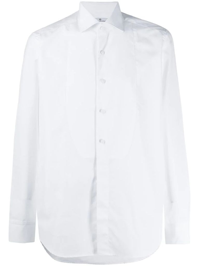 Regent ribbed-bib cotton shirt