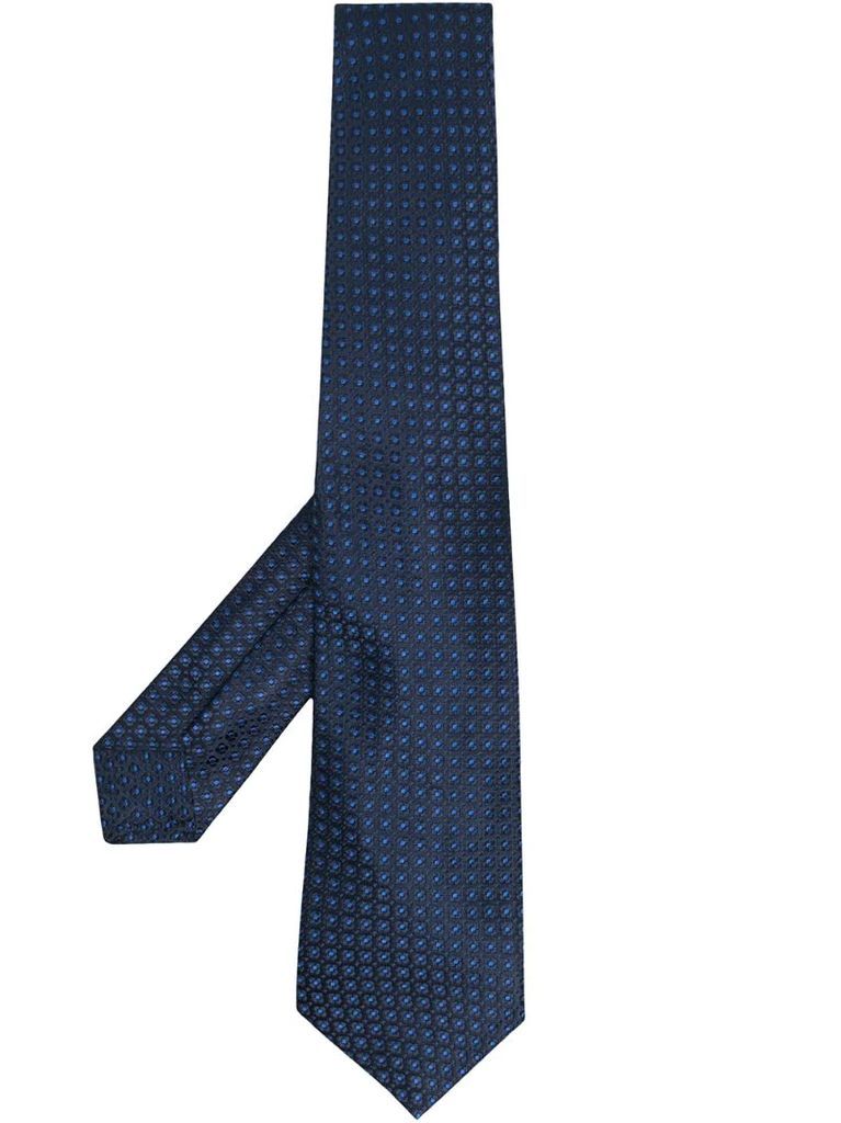 floral-embroidered silk tie