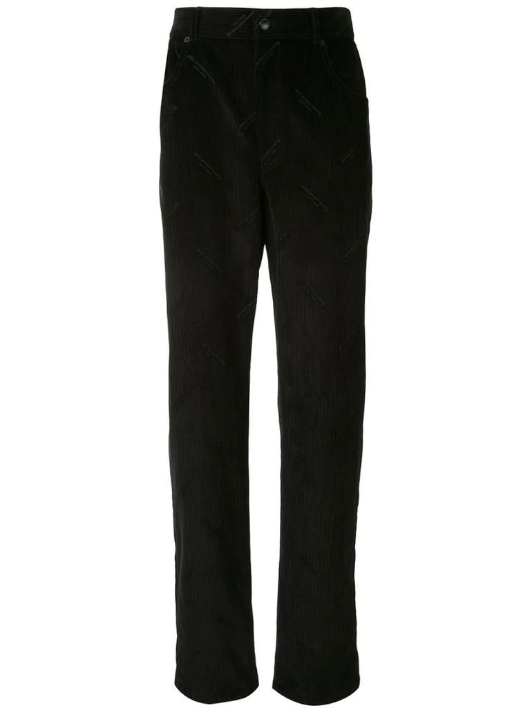 all-over logo cordouroy trousers