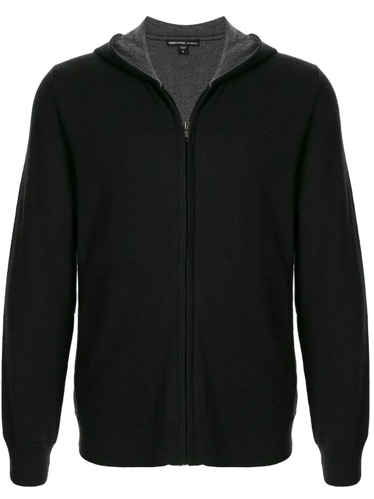 knitted zipped hoodie