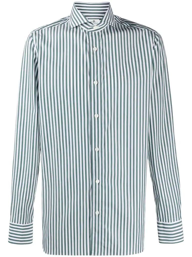 spread collar striped shirt