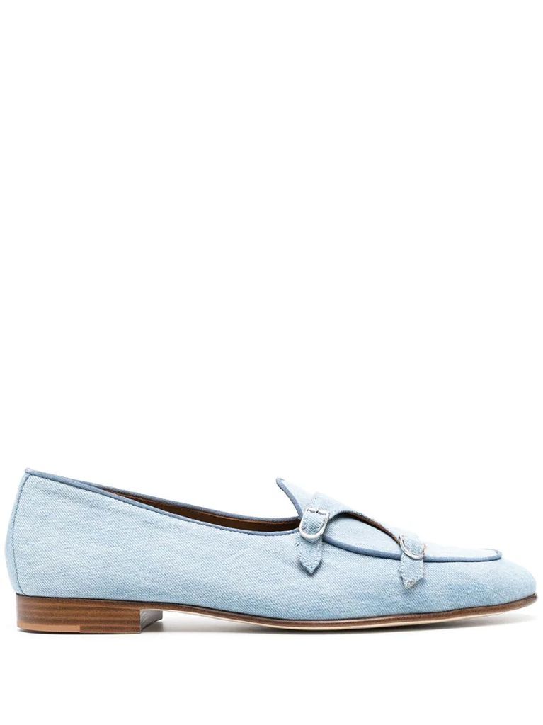 side buckle-detail loafers