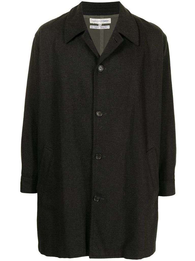 single-breasted midi coat