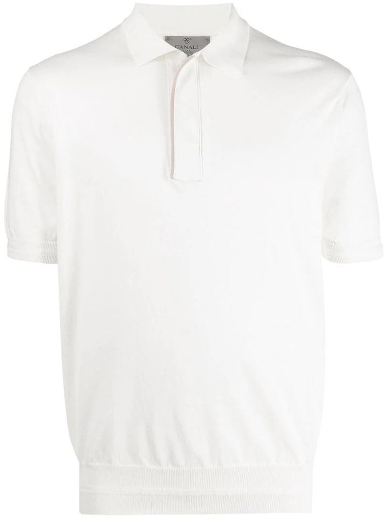 cotton zipped polo shirt