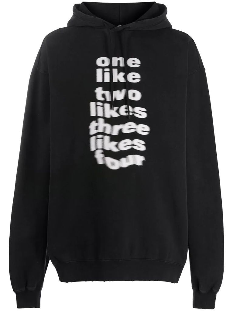 slogan-print hoodie