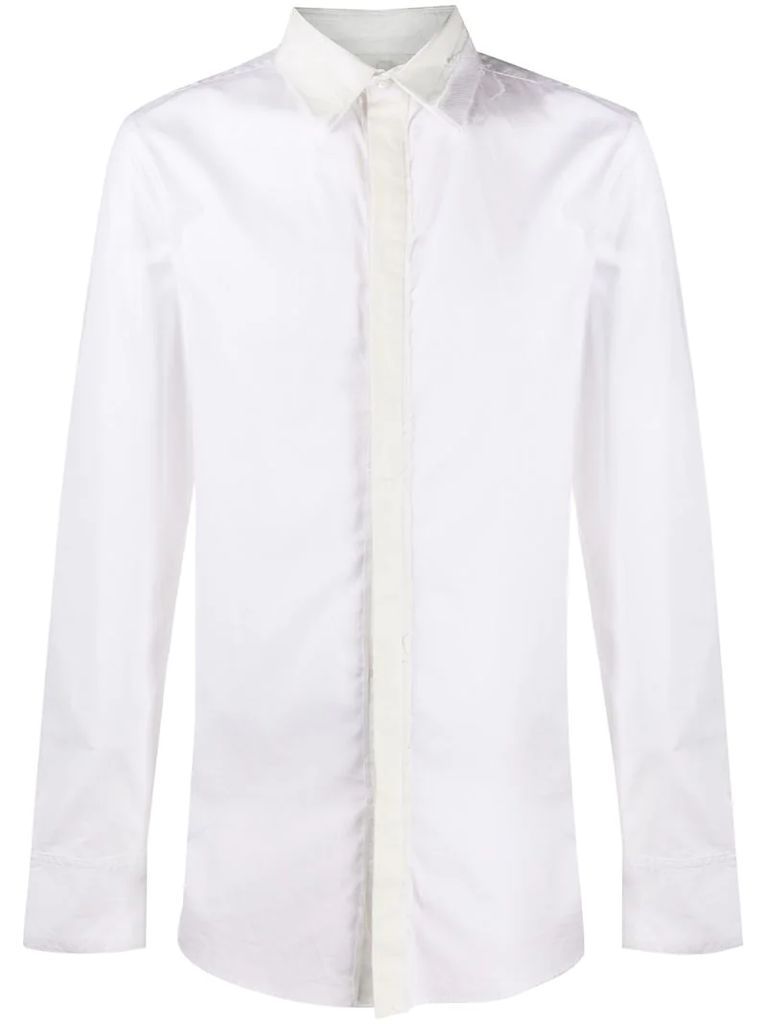 raw-cut collar fitted shirt