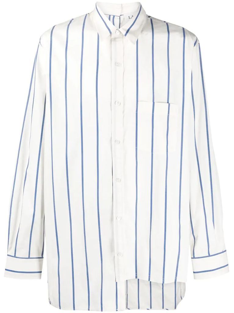 asymmetric striped shirt