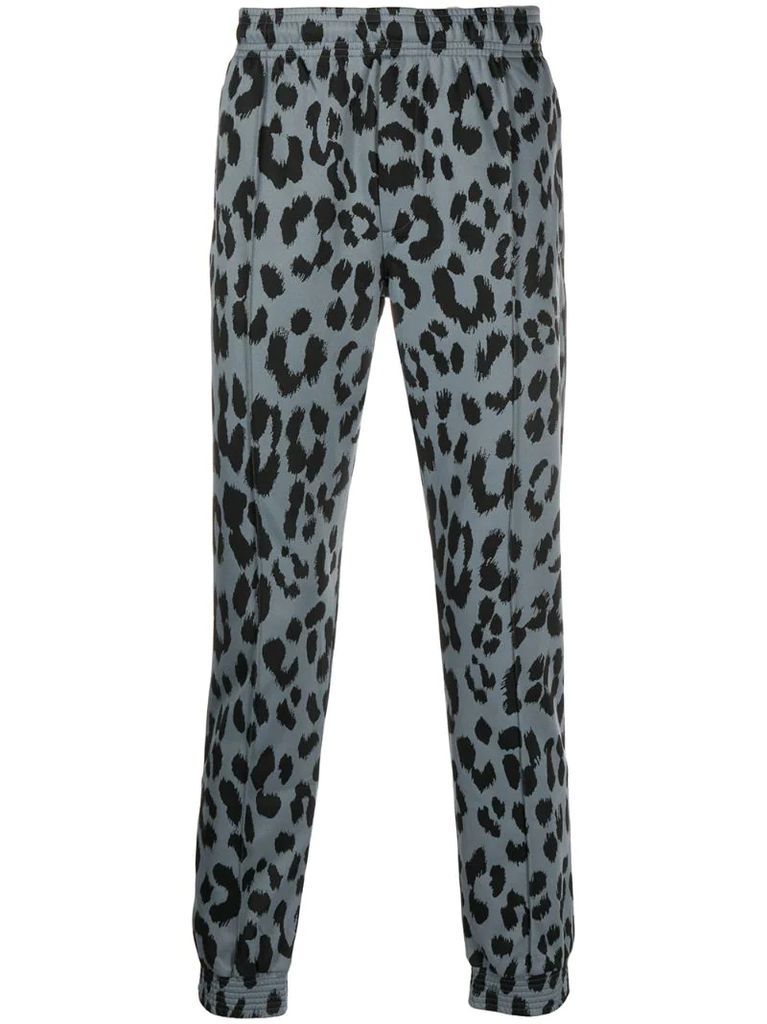leopard track pants