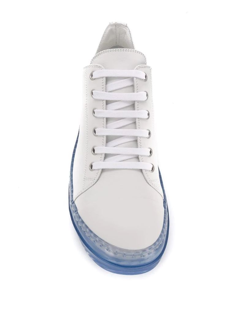 high top transparent sole sneakers