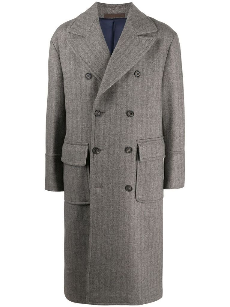 long-sleeve double-breasted coat
